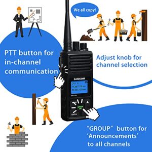 Samcom 2 Way Radio Rechargeable 5w Long Range Two Way Rasio for Adults 1500mAh Programmable Walkie Talkie Heavy Duty with 6 Way Multi-Unit Charger Gang