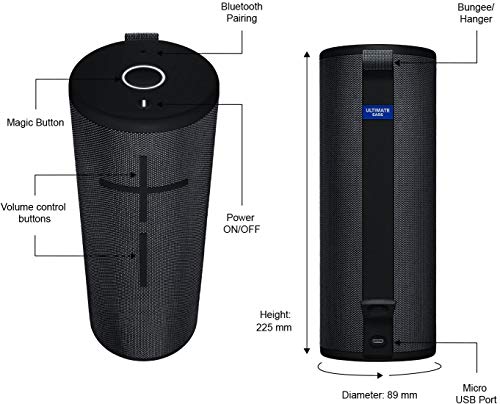 Ultimate Ears MEGABOOM 3 Portable Waterproof Bluetooth Speaker - Bulk Packaging - Night Black