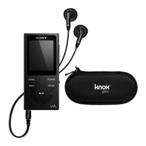 sony nw-e394 walkman 8gb digital audio player (black) with hardshell case (2 items)