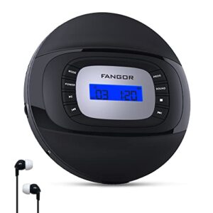 portable cd player, rechargeable cd player with headphone, anti-skip/shockproof cd walkman for kids, car and travel, aux output