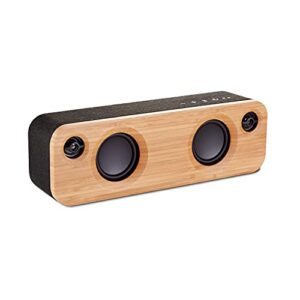 house of marley get together mini: portable speaker with wireless bluetooth connectivity, 10 hours of indoor/outdoor playtime, and sustainable materials, signature black