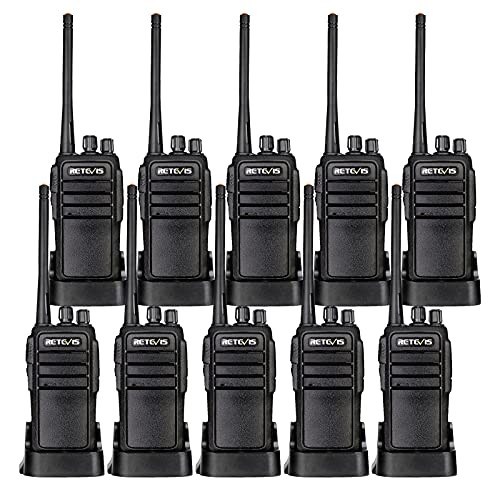 Case of 10,Retevis RT21 Updated 3000mAh 2 Way Radio Rechargeable, Heavy Duty Two Way Radio Long Range, 16CH VOX Handfree Adults Walkie Talkies for Business Retail Contractor Agriculture