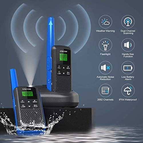 GOCOM G600 Family Radio servie (FRS) Walkie Talkies for Adults, Long Range Two Way Radios Rechargeable, Frequency Range:462.55-462.725MHz,467.5625-467.7125MHz UHF