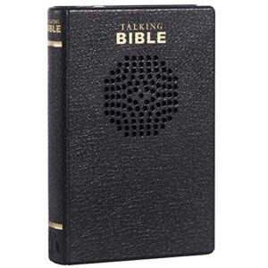 talking bible – electronic holy bible audio player in english for seniors, kids and the blind, battery powered, kjv (king james version), black