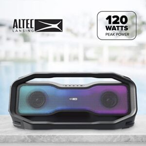 Altec Lansing Rockbox XL 2.0 Portable Bluetooth Wireless Speakers with Led Lights, IP67 Waterproof and Durable for Outdoor, 20 Hours Battery with App Control