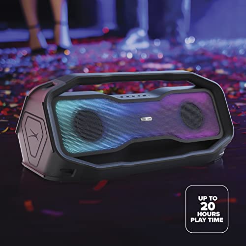 Altec Lansing Rockbox XL 2.0 Portable Bluetooth Wireless Speakers with Led Lights, IP67 Waterproof and Durable for Outdoor, 20 Hours Battery with App Control