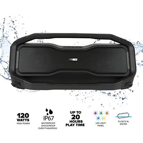 Altec Lansing Rockbox XL 2.0 Portable Bluetooth Wireless Speakers with Led Lights, IP67 Waterproof and Durable for Outdoor, 20 Hours Battery with App Control