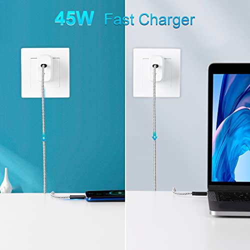 45W USB-C Charger, PowerLot Super Fast Charger& 6FT Cable, S22 Ultra Charger 45W S23 Ultra Charger, GaN USB C Charger with PD 3.0 PPS/AFC, for Galaxy S22, S21, Z Flip/Fold 4, MacBook,Switch,Steam Deck