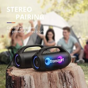 Tronsmart Bang SE Portable Bluetooth Speaker, 40W Wireless Stereo Sound, IPX6 Waterproof Loud Bluetooth Speaker with Subwoofer, Bluetooth 5.3, 24H Playtime, 3 led Light Modes for Outdoor/Home/Party
