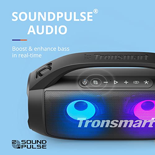 Tronsmart Bang SE Portable Bluetooth Speaker, 40W Wireless Stereo Sound, IPX6 Waterproof Loud Bluetooth Speaker with Subwoofer, Bluetooth 5.3, 24H Playtime, 3 led Light Modes for Outdoor/Home/Party