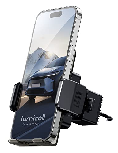 Lamicall Car Vent Phone Mount Phone Holder for Car Air Vent Clip in Vehicle [Big Phone & Thick Cases Friendly] Hands Free Cell Phone Automobile Clamp Cradles, Fit for All iPhone Samsung Phones