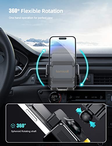 Lamicall Car Vent Phone Mount Phone Holder for Car Air Vent Clip in Vehicle [Big Phone & Thick Cases Friendly] Hands Free Cell Phone Automobile Clamp Cradles, Fit for All iPhone Samsung Phones