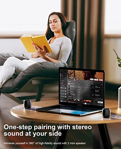 comiso Bluetooth Speakers with Stereo Sound, Punchy Bass Mini Speaker with Built-in-Mic, Hands-Free Call, Small Speaker with Brief Design. Portable Speaker for Hiking, Biking, Car, Gift, iPhone.