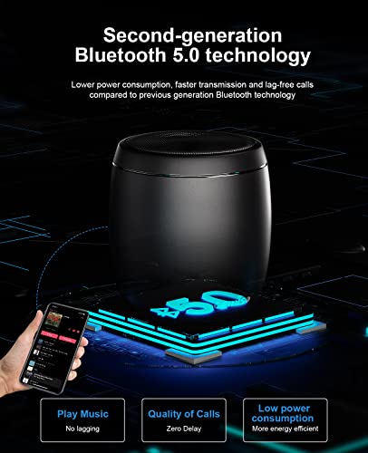 comiso Bluetooth Speakers with Stereo Sound, Punchy Bass Mini Speaker with Built-in-Mic, Hands-Free Call, Small Speaker with Brief Design. Portable Speaker for Hiking, Biking, Car, Gift, iPhone.