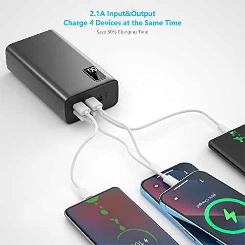 VINCOSY Power Bank 50000mAh, Mobile Phone Portable Charger 2 Input 4 USB Output 2.1A Fast Charging Large Powerbank, External Battery Pack for iPhone, Samsung, Smartphones, Tablets Etc