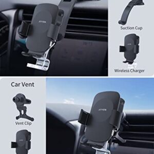 JOYVEVA 3 in 1 Wireless Car Charger for iPhone/Apple Watch/AirPods, Auto-Clamping Car Charging Mount, Car Phone Holder Charger for iPhone14/13/12/11/X/8, Apple Watch 8/7/6/5/4/3/2/SE, AirPods Pro 2/2