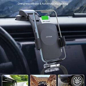 JOYVEVA 3 in 1 Wireless Car Charger for iPhone/Apple Watch/AirPods, Auto-Clamping Car Charging Mount, Car Phone Holder Charger for iPhone14/13/12/11/X/8, Apple Watch 8/7/6/5/4/3/2/SE, AirPods Pro 2/2