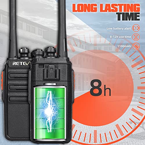 Retevis H-777S Walkie Talkies for Adults, 2 Way Radio Long Range, Walkie Talkies with Earpiece and Mic Set,USB Charging Base,Rugged Walkie Talkie Rechargeable for School Security Church (10 Pack)