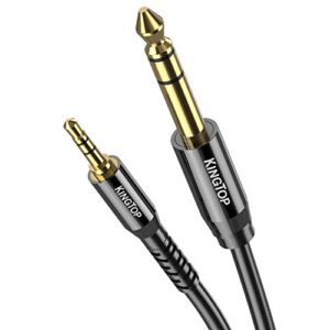 kingtop 1/4 to 1/8 audio cable, stereo trs 3.5mm to 1/4 cable, male to male 1/4 to 3.5mm cable cord for home theater devices, speaker, guitar, amplifiers, laptop, headphone, pc, mixer (4.3ft / 1.3m)