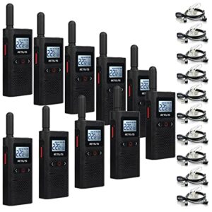 retevis rb28 walkie talkies with earpiece,rechargeable 2 way radios with large lcd screen,1500mah battery usb-c charging noaa alert,portable two way radio for school dental church restaurant(10 pack)