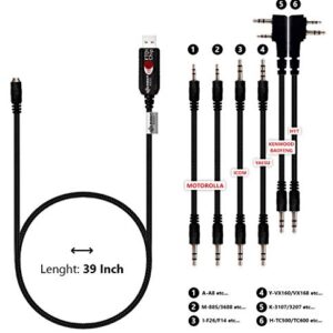 MIRKIT FTDI USB Baofeng Programming Cable Model 5 for Flashing Ham Radios: Baofeng Radio, Wouxun, Kenwood, Motorola, Yaesu 6 in 1