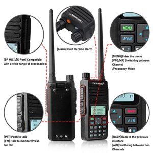 TIDRADIO TD-H6 10Watt Ham Radio Handheld Upgraded from UV-5R Dual Band Walkie Talkies with Extra 2200mAh Battery, Programming Cable, Speaker Mic and TD-771 Antenna