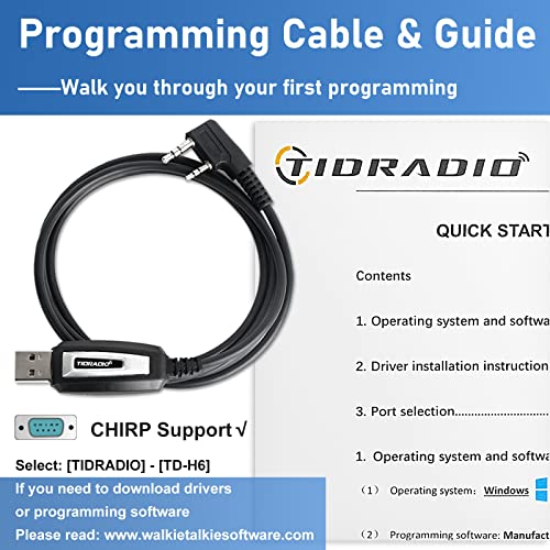 TIDRADIO TD-H6 10Watt Ham Radio Handheld Upgraded from UV-5R Dual Band Walkie Talkies with Extra 2200mAh Battery, Programming Cable, Speaker Mic and TD-771 Antenna