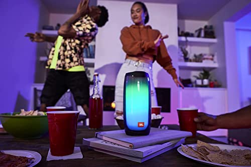 JBL Pulse 4 - Waterproof Portable Wireless Bluetooth Speaker with Light Show, Includes LED Flashlight Key Chain Bonus - Black