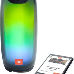 JBL Pulse 4 - Waterproof Portable Wireless Bluetooth Speaker with Light Show, Includes LED Flashlight Key Chain Bonus - Black