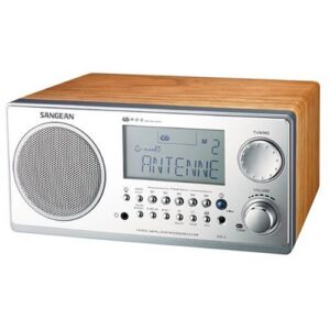 sangean wr-2 am / fm-rbds wooden cabinet digital tuning radio (walnut)