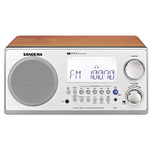 Sangean WR-2 AM / FM-RBDS Wooden Cabinet Digital Tuning Radio (Walnut)