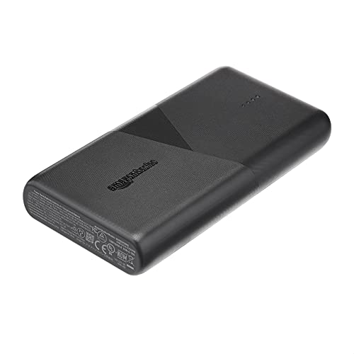 Amazon Basics Ultra-Portable Fast Charging Power Bank Battery, USB-C, 20100mAh with 18W PD and two 12W USB-A Ports for charging iPhone, Samsung, iPad, and more
