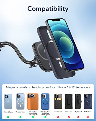 Magnetic Wireless Car Charger, TERYTH Fast Charging 360° Adjustable Auto Alignment Windshield Dashboard Phone Car Charging Mount Compatible with iPhone 14/14 Plus/14 Pro/14 Pro Max and 13/12 Series