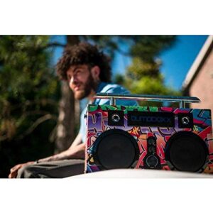 Bumpboxx Bluetooth Boombox Ultra NYC Graffiti | Retro Boombox with Bluetooth Speaker | Rechargeable Bluetooth Speaker