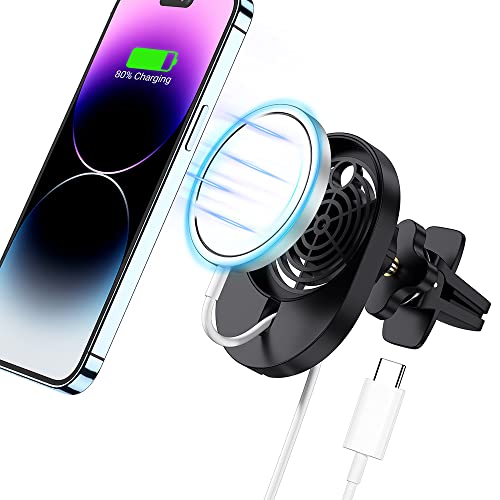 KALAPOP for MagSafe Car Charger Mount,Magnetic Car Wireless Charger Compatible with iPhone 14/14 Plus/14 Pro/14 Pro Max and iPhone 13/12 Series -Black