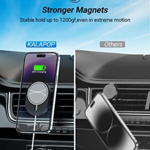 KALAPOP for MagSafe Car Charger Mount,Magnetic Car Wireless Charger Compatible with iPhone 14/14 Plus/14 Pro/14 Pro Max and iPhone 13/12 Series -Black