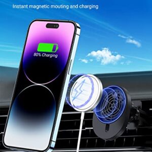 KALAPOP for MagSafe Car Charger Mount,Magnetic Car Wireless Charger Compatible with iPhone 14/14 Plus/14 Pro/14 Pro Max and iPhone 13/12 Series -Black