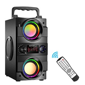 Bluetooth Speaker, 40W(60W Peak) Portable Bluetooth Speakers with Subwoofer Wireless Stereo Rich Bass Boombox with LED Lights Outdoor Home Party Speakers Support FM Radio Remote Control AUX EQ