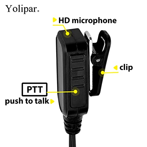 Yolipar Earpiece Surveillance Kit Compatible with Retevis RT21/ RT22/ RT68, BaoFeng, BTECH, Kenwood, Arcshell AR-5 Walkie Talkie with PTT Mic Headset Accessories (G-Shaped)