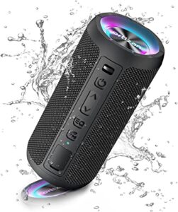 ortizan bluetooth speaker, upgraded portable wireless speaker with 24w loud stereo sound and led light, ipx7 waterproof speakers, 30h playtime, extra bass speaker bluetooth for home, travel, outdoor
