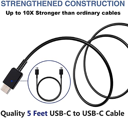 Samsung Fast Charger 25W USB Type C Wall Charger Block with 5FT C Cable Compatible Samsung Galaxy S23Ultra S23 S23+ S22 S22Ultra S22+ S21 S21Ultra S21+ S20 S20Ultra Note20 Note10 Note9 S10 S10Plus S9