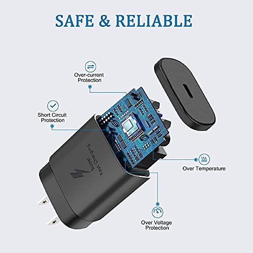 Samsung Fast Charger 25W USB Type C Wall Charger Block with 5FT C Cable Compatible Samsung Galaxy S23Ultra S23 S23+ S22 S22Ultra S22+ S21 S21Ultra S21+ S20 S20Ultra Note20 Note10 Note9 S10 S10Plus S9