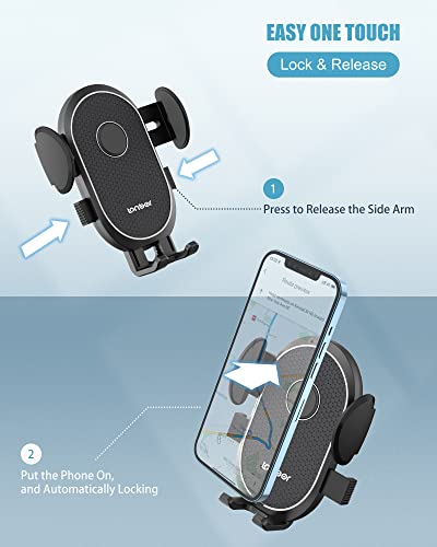 Phone Mount for Car【Big Rear Mirrors Friendly】 2023 New Rear View Mirror Phone Holder, Lighter 360 Rotatable and Retractable Car Phone Holder for Apple Samsung 4-7 Inch Mobiles & All Vehicles