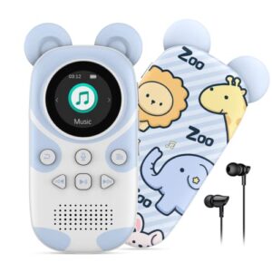ruizu bluetooth mp3 player for kids, cartoon zoo portable music player 16gb, child mp3 player with bluetooth, speaker, fm radio, voice recording, stopwatch, pedometer, expandable 128gb micro sd card