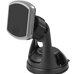 Scosche MPWD2-XTPR MagicMount™ Pro Universal Magnetic Car Phone Holder Windshield or Dashboard Mount with Suction Cup, Home, Office, Black, Silver