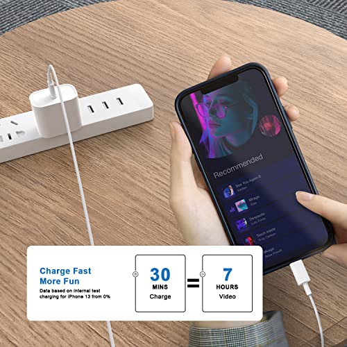 3 Pack iPhone 14 13 12 Charger Fast Charging [Apple MFi Certified], PD 20W USB C Wall Charger Block with 3 Pack 10FT Long Type C to Lightning Fast Charging Cable for iPhone 14 Pro Max 13 12 11 XS X 8