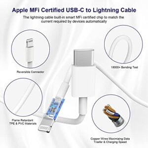 3 Pack iPhone 14 13 12 Charger Fast Charging [Apple MFi Certified], PD 20W USB C Wall Charger Block with 3 Pack 10FT Long Type C to Lightning Fast Charging Cable for iPhone 14 Pro Max 13 12 11 XS X 8