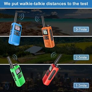 Kalisnhon walkie talkies for Adults Long Range with Headphones,Portable Two Way radios LCD VOX NOAA Rechargeable radios walkie Talkies with Flashlight Charging Dock and Li-ion Battery (4 Pack)