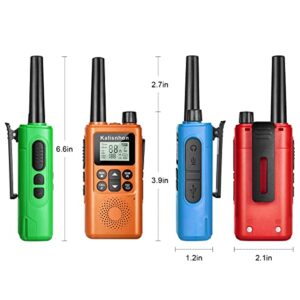 Kalisnhon walkie talkies for Adults Long Range with Headphones,Portable Two Way radios LCD VOX NOAA Rechargeable radios walkie Talkies with Flashlight Charging Dock and Li-ion Battery (4 Pack)