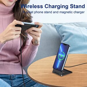 Magnetic Wireless Charger Compatible with iPhone 14-13-12 Series，Mag-Safe Charger + 20W USB-C Power Adapter, Folding Aluminum Alloy Wireless Charger Stand for Phone 14/13/12 Pro Max/Pro/Mini